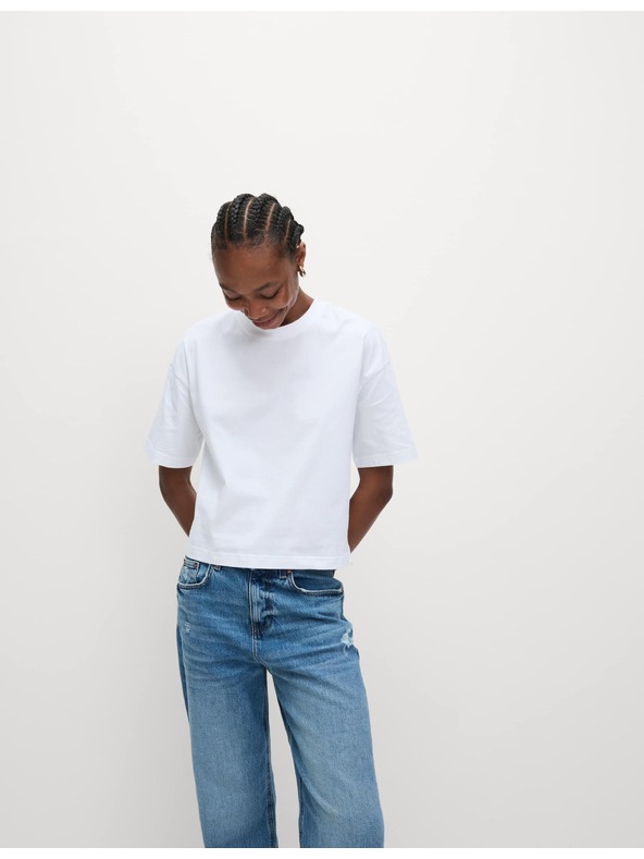 Marks & Spencer Tričko rovného strihu z čistej bavlny Marks & Spencer biela