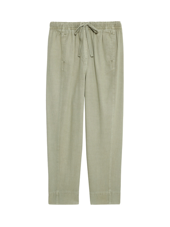 Marks & Spencer Farbené naťahovacie nohavice zúženého strihu so sťahovacou šnúrkou Marks & Spencer zelená