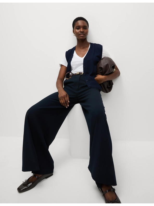 Marks & Spencer Tričko z čistej bavlny s výstrihom do V Marks & Spencer biela