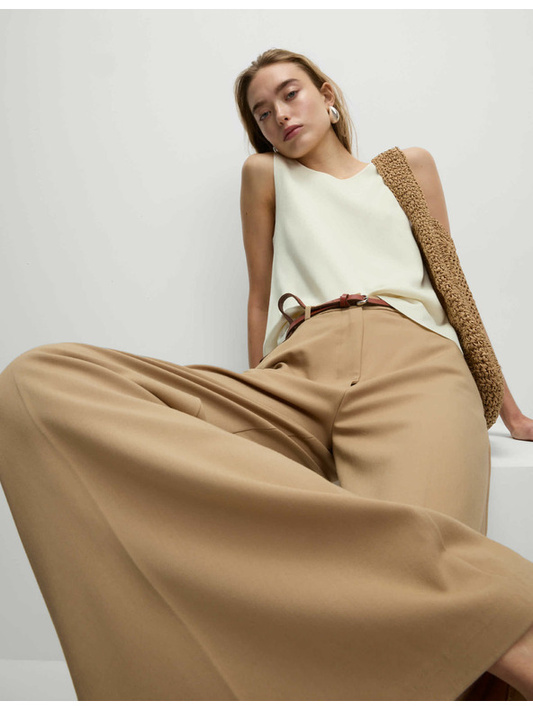 Marks & Spencer Pletená vesta s okrúhlym výstrihom Marks & Spencer smotanová