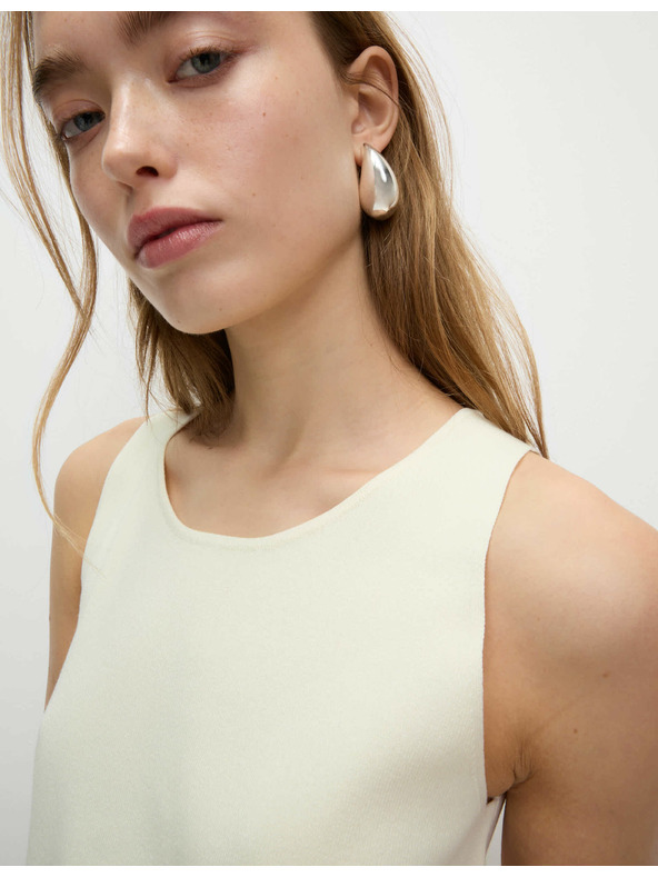 Marks & Spencer Pletená vesta s okrúhlym výstrihom Marks & Spencer smotanová