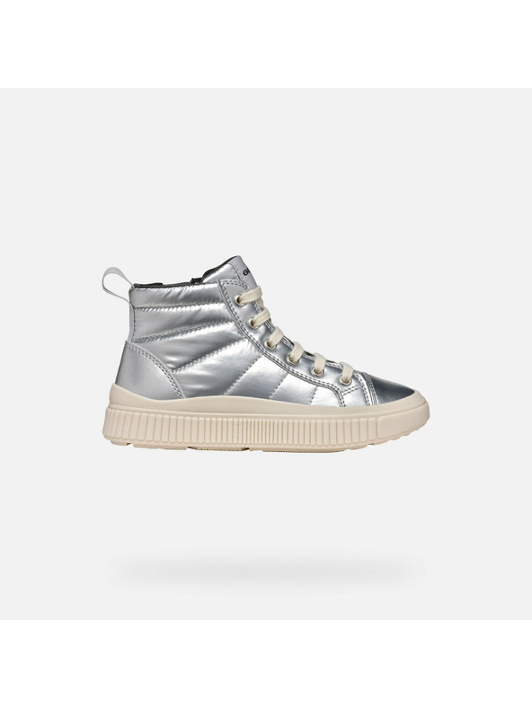 Geox Strieborné dievčenské tenisky Geox Laquinny