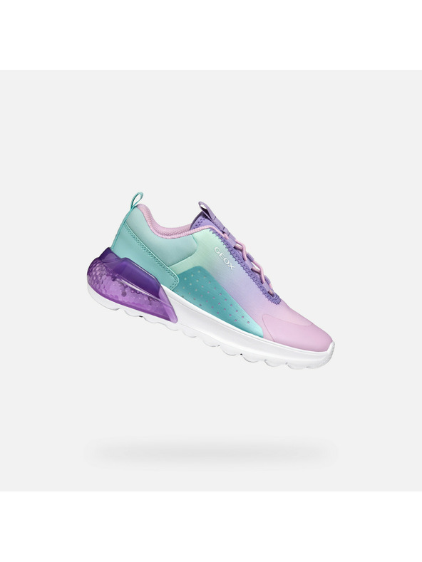 Geox Tyrkysové dievčenské tenisky Geox Activart Illuminus