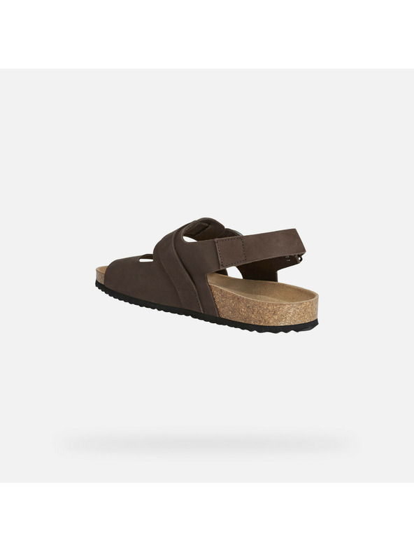 Geox Tmavohnedé pánske sandále Geox Ghita