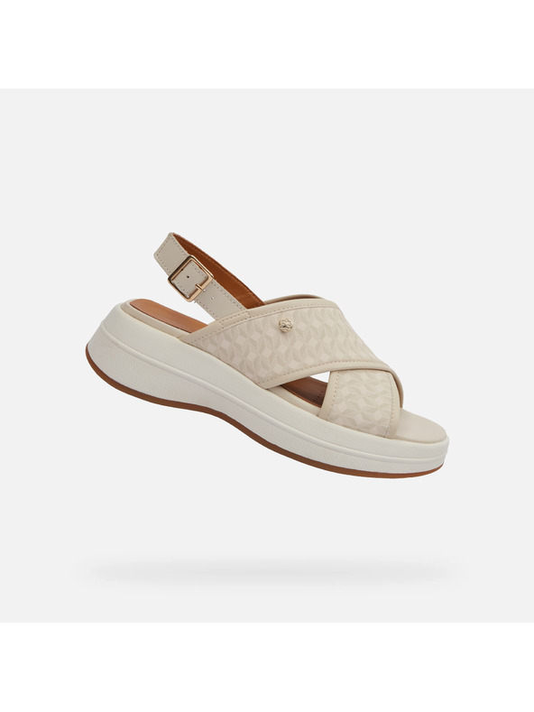 Geox Krémové dámske sandále Geox Spherica Ecub-3 S