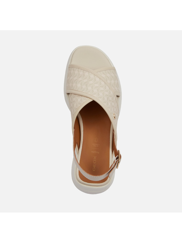 Geox Krémové dámske sandále Geox Spherica Ecub-3 S
