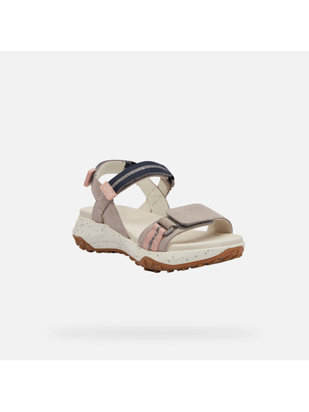 Geox Sivé dámske sandále Geox Sorapis + Grip