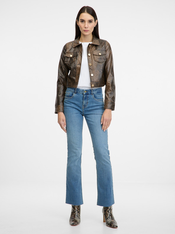 Orsay Hnedá dámska vzorovaná koženková bunda ORSAY