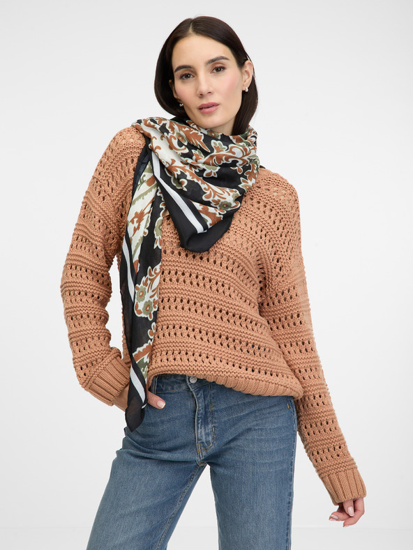 Orsay Čierna dámska vzorovaná šatka ORSAY