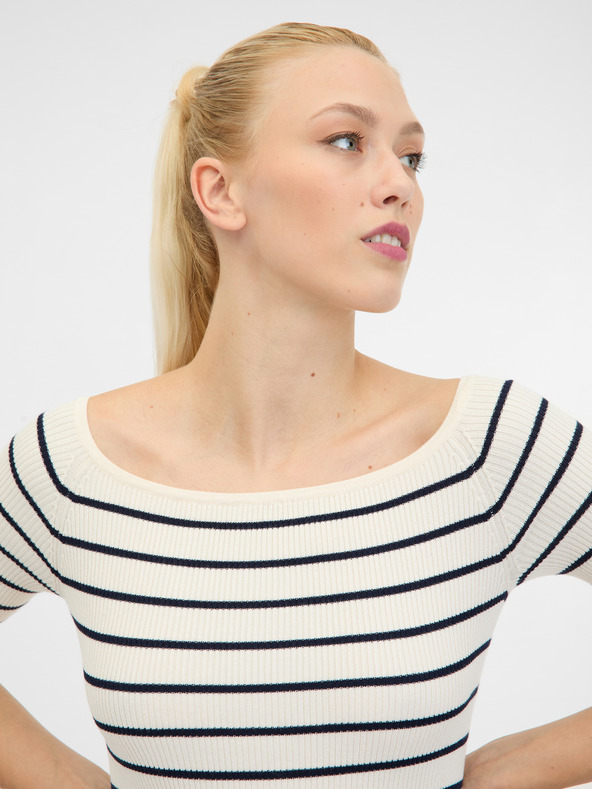 Orsay Krémové dámske midi šaty ORSAY