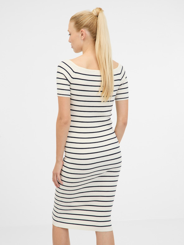 Orsay Krémové dámske midi šaty ORSAY