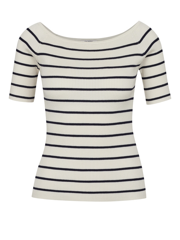 Orsay Krémové dámske tričko s trojštvrťovými rukávmi ORSAY