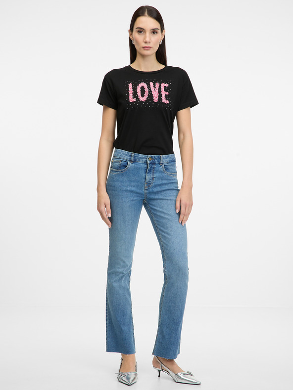 Orsay Čierne dámske tričko s krátkym rukávom ORSAY