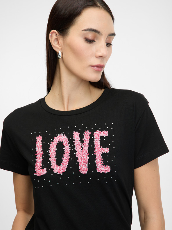 Orsay Čierne dámske tričko s krátkym rukávom ORSAY