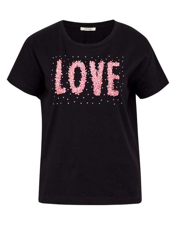 Orsay Čierne dámske tričko s krátkym rukávom ORSAY