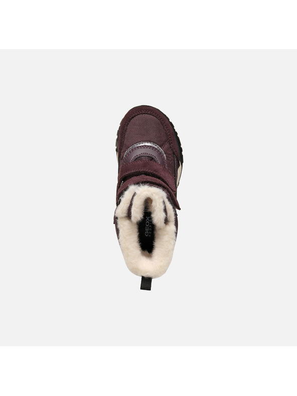Geox Vínová dievčenská zimná obuv Geox Trekkyup B Ab