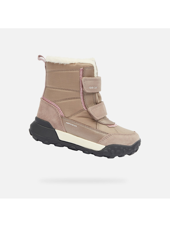 Geox Béžová dievčenská zimná obuv Geox Trekkyup B Ab