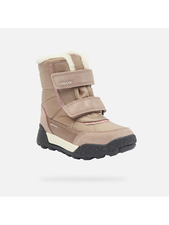 Geox Béžová dievčenská zimná obuv Geox Trekkyup B Ab
