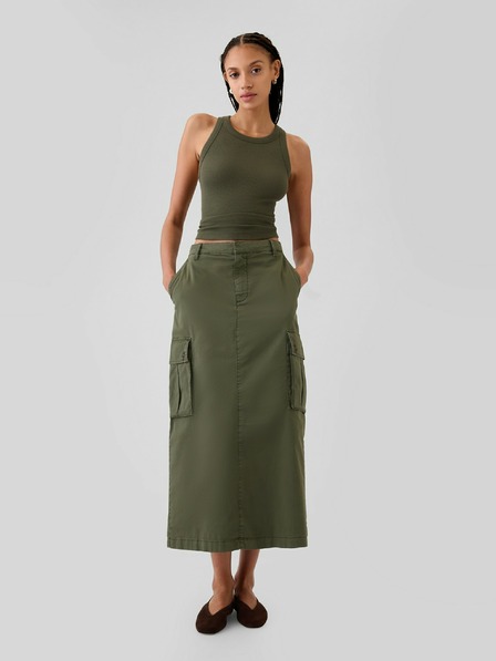 GAP Midi sukňa s vreckami Utility Cargo GAP