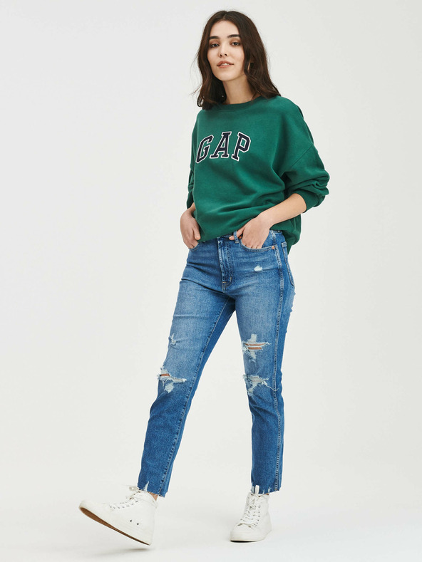 GAP Džínsy slim High Rise Destructed Vintage GAP