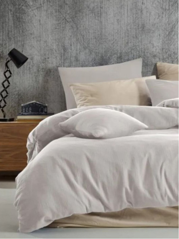 Kvalitex Francúzske mušelínové posteľné obliečky 200x200, 70x90cm smotanové Kvalitex