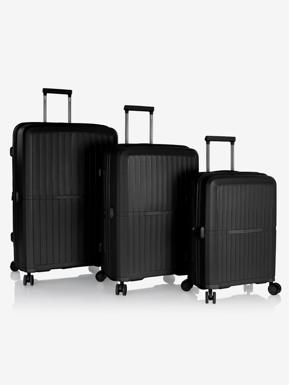 Heys Sada troch cestovných kufrov v čiernej farbe Heys Airlite S,M,L Black