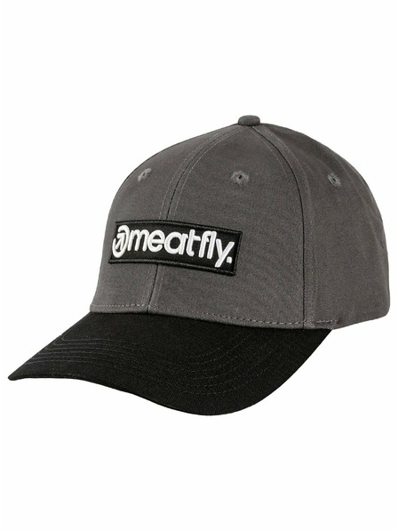Meatfly Meatfly šiltovka Wayne Flexfit Sivá / Čierna Basic Logo | Čierna | Veľkosť