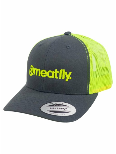 Meatfly Meatfly šiltovka MF Logo Trucker Uhľovo sivá/Neónovo zelená
