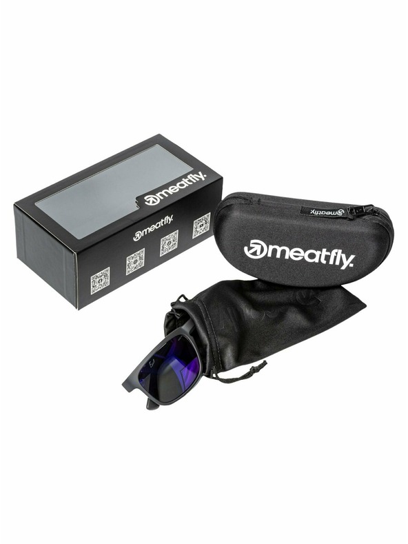 Meatfly Meatfly polarizačné slnečné okuliare Gammy Black Matt/Purple | Čierna | Veľkosť