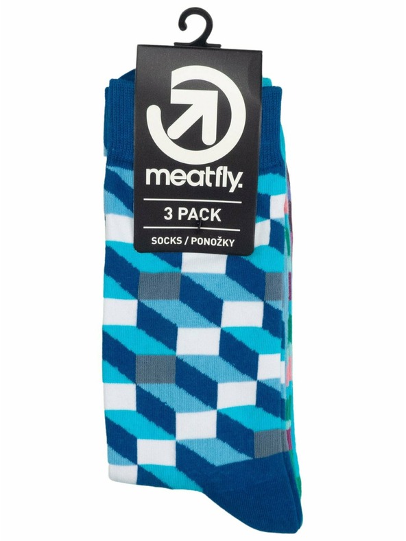 Meatfly Meatfly ponožky Lexy Triple Pack Checkers | Viacfarebná | Veľkosť