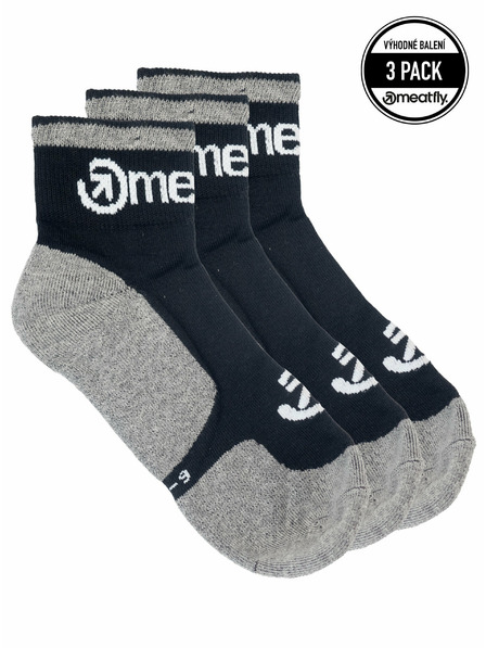 Meatfly Meatfly ponožky Middle Triple pack Grey | Čierna | Veľkosť