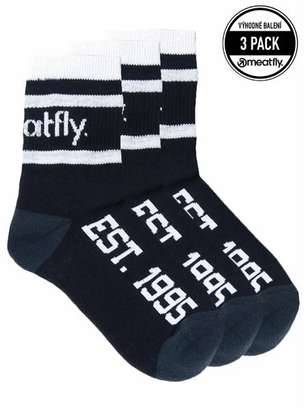 Meatfly Meatfly ponožky Long Triple Pack Black | Čierna | Veľkosť