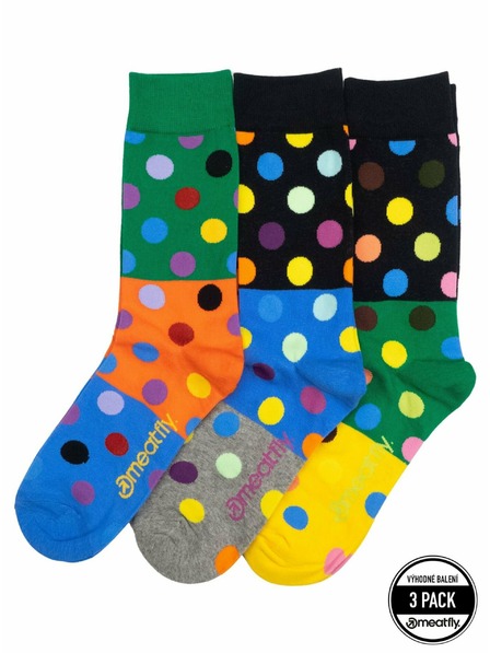 Meatfly Meatfly ponožky Lexy Triple Pack Green Dots | Viacfarebná | Veľkosť
