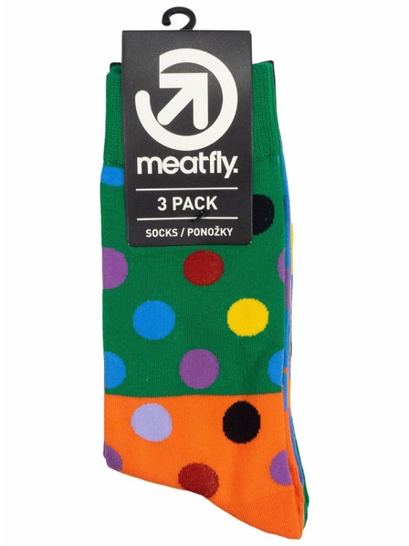 Meatfly Meatfly ponožky Lexy Triple Pack Green Dots | Viacfarebná | Veľkosť