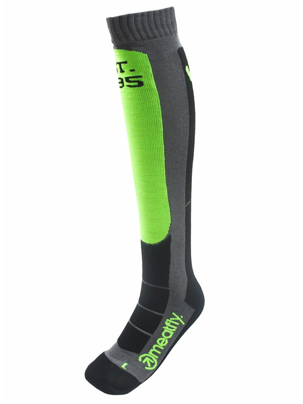 Meatfly Meatfly snowboardové ponožky Hooper Safety Green Grey | Zelená | Veľkosť