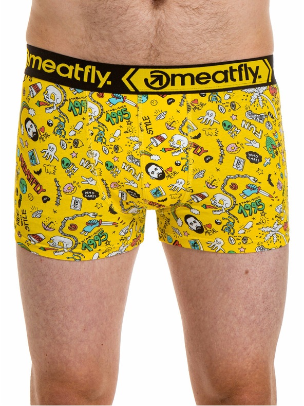 Meatfly Meatfly pánske boxerky Balboa Boxershorts Double Pack Jamm | Žltá | Veľkosť