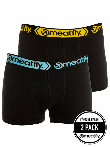 Meatfly Meatfly pánske boxerky Balboa Boxershorts Double Pack Black | Čierna | Veľkosť