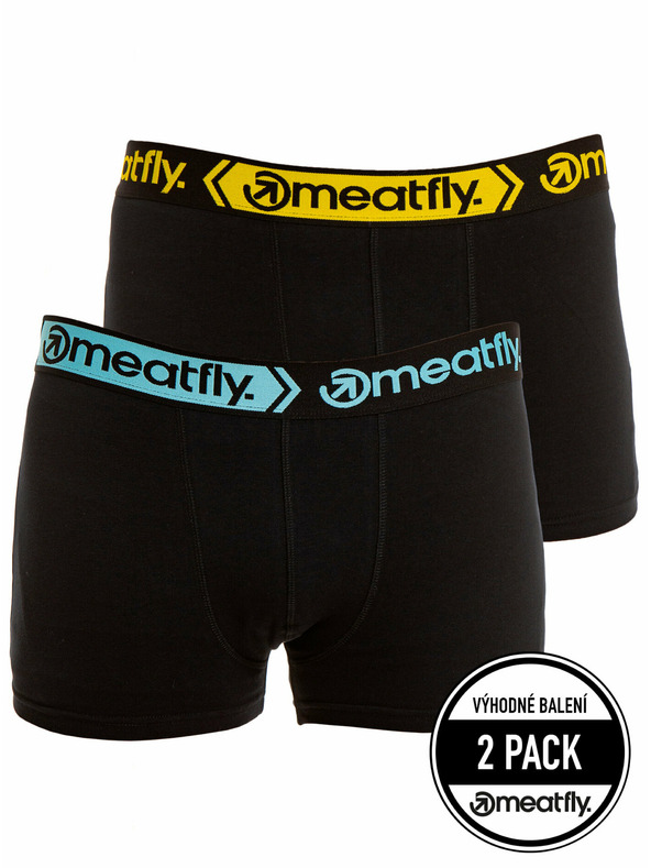 Meatfly Meatfly pánske boxerky Balboa Boxershorts Double Pack Black | Čierna | Veľkosť
