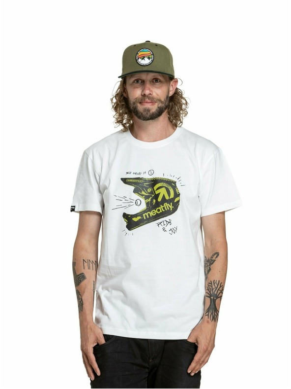 Meatfly Meatfly pánske tričko Fullface White | Biela | Veľkosť