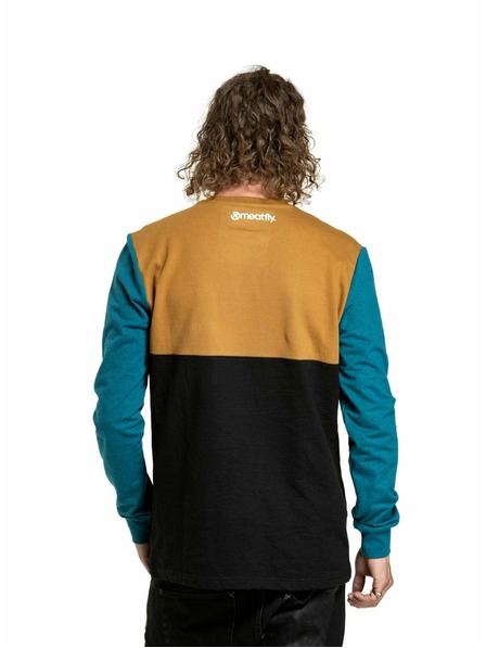 Meatfly Meatfly pánske tričko s dlhým rukávom Harvey Petrol Heather/Gold Brown | Modrá | Veľkosť
