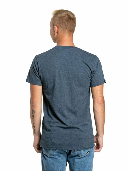 Meatfly Meatfly pánske tričko Striped Logo Navy Heather | Modrá | Veľkosť