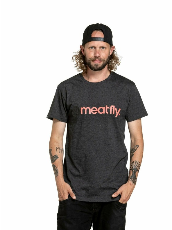 Meatfly Meatfly pánske tričko Joe Red/Charcoal Heather | Červená | Veľkosť