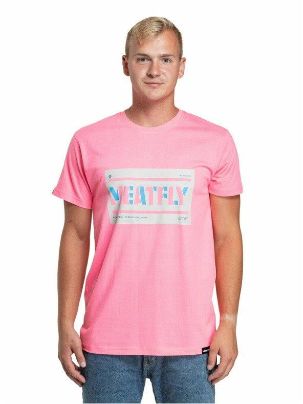 Meatfly Meatfly pánske tričko Rele Neon Pink | Ružová | Veľkosť