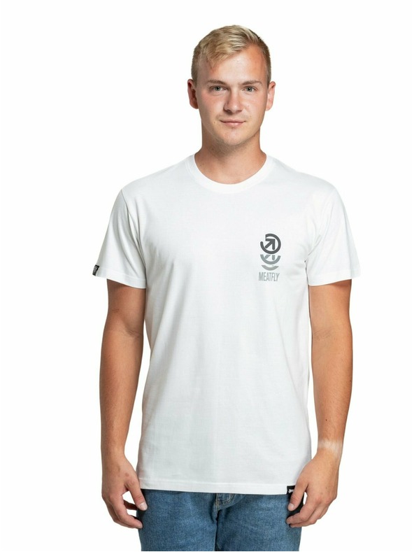 Meatfly Meatfly pánske tričko Phase White | Biela | Veľkosť