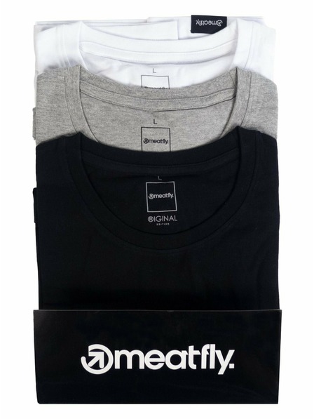 Meatfly Meatfly balenie pánských tričiek MF Logo Multipack Black/Grey Heather/White | Čierna | Veľkosť