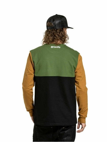 Meatfly Meatfly pánske tričko s dlhým rukávom Harvey Olive/Gold Brown | Hnedá | Veľkosť