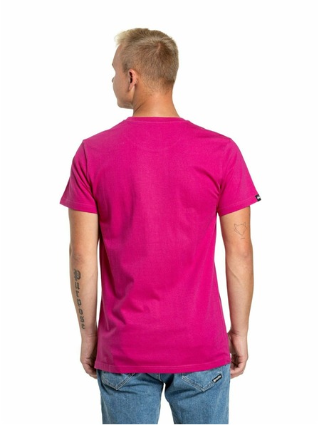 Meatfly Meatfly pánske tričko Striped Logo Magenta | Ružová | Veľkosť S | 100% bavlna