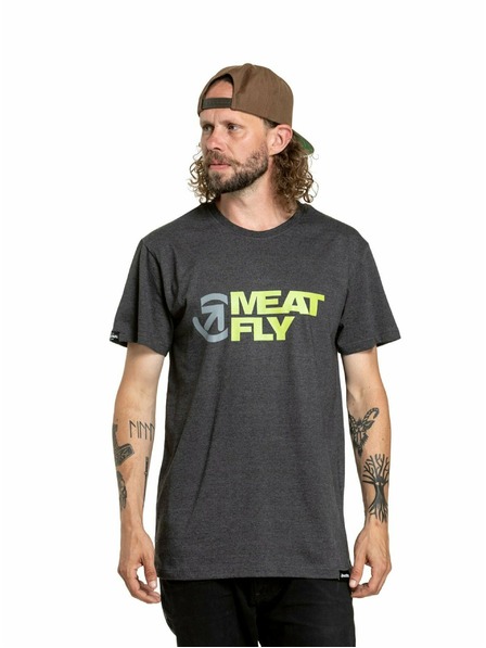 Meatfly Meatfly pánske tričko Revital Lime/Charcoal Heather | Žltá | Veľkosť