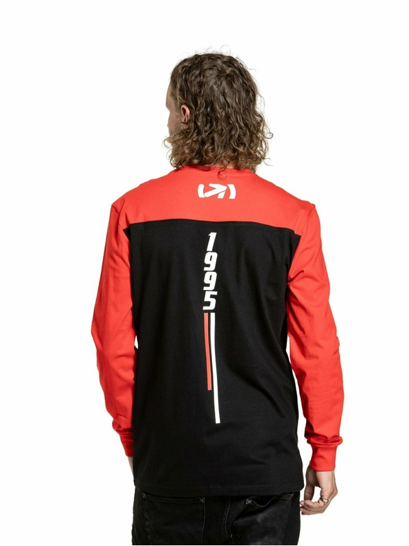 Meatfly Meatfly pánske tričko s dlhým rukávom Judgement Bright Red/White Arrow | Červená | Veľkosť