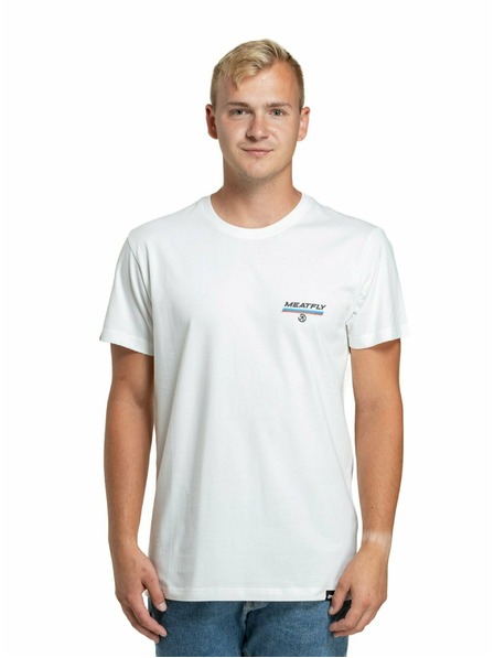 Meatfly Meatfly pánske tričko Racing Spirit White | Biela | Veľkosť S | 100% bavlna